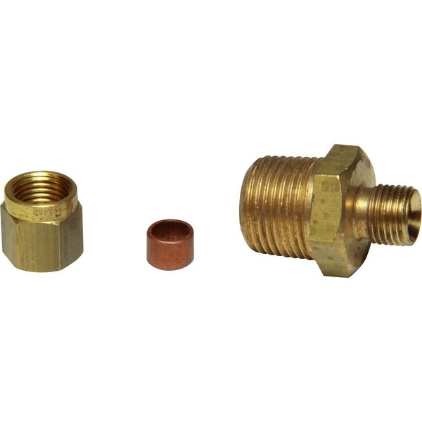 AG Brass Male Stud Coupling 6mm x 3/8" BSP Taper - PROTEUS MARINE STORE