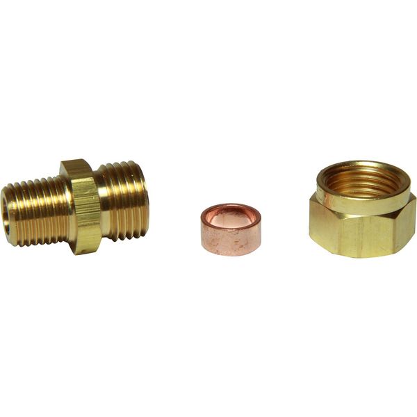 AG Brass Male Stud Coupling 10mm x 1/4" BSP Taper - PROTEUS MARINE STORE