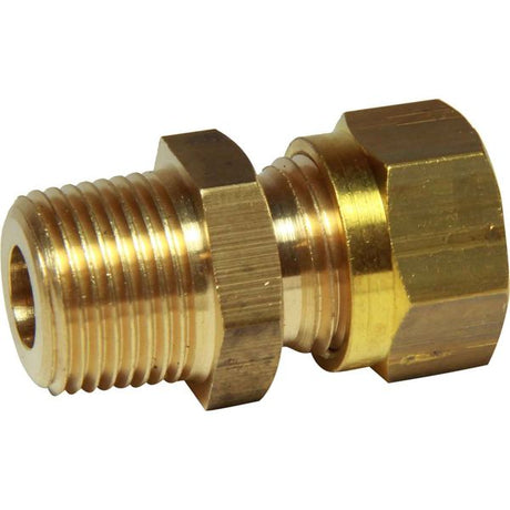AG Brass Male Stud Coupling 10mm x 3/8" BSP Taper - PROTEUS MARINE STORE