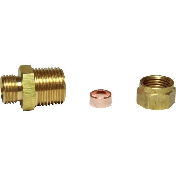 AG Brass Male Stud Coupling 10mm x 1/2" BSP Taper - PROTEUS MARINE STORE