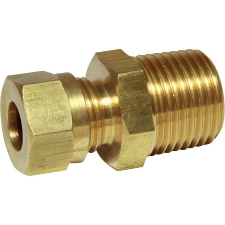 AG Brass Male Stud Coupling 10mm x 1/2" BSP Taper - PROTEUS MARINE STORE