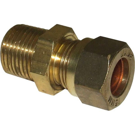AG Brass Male Stud Coupling 12mm x 3/8" BSP Taper - PROTEUS MARINE STORE