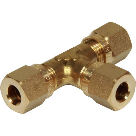 AG Brass Equal Tee Coupling 6 x 6 x 6mm - PROTEUS MARINE STORE
