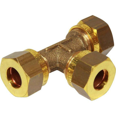 AG Brass Equal Tee Coupling 10 x 10 x 10mm - PROTEUS MARINE STORE