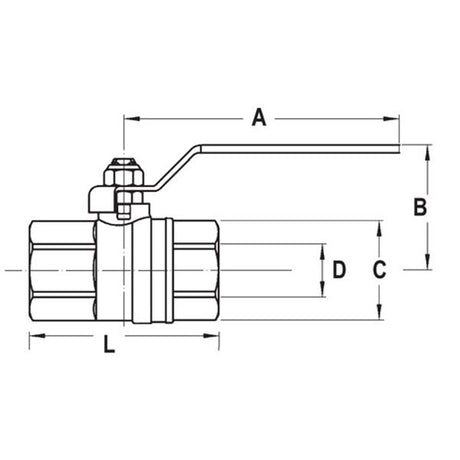 AG DZR Brass Ball Valve 3/4" BSP 228/1 - PROTEUS MARINE STORE