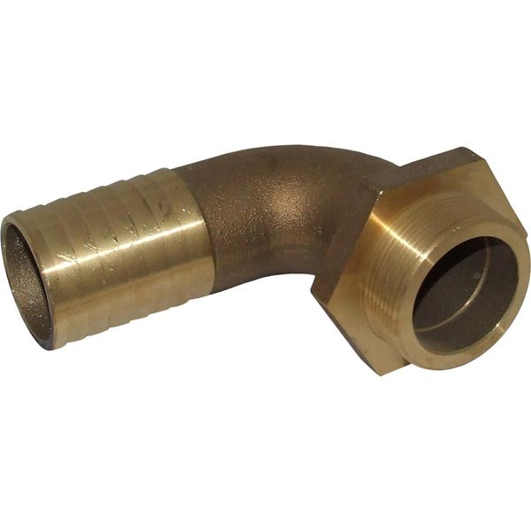 AG Right Angle Hose Connector Bronze 1" BSP - 1" Hose - PROTEUS MARINE STORE