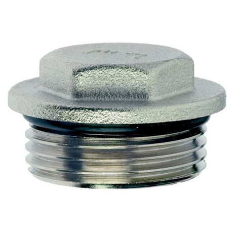 AG Nickel Plated Brass Flanged Plug 3/8" BSP Parallel - PROTEUS MARINE STORE