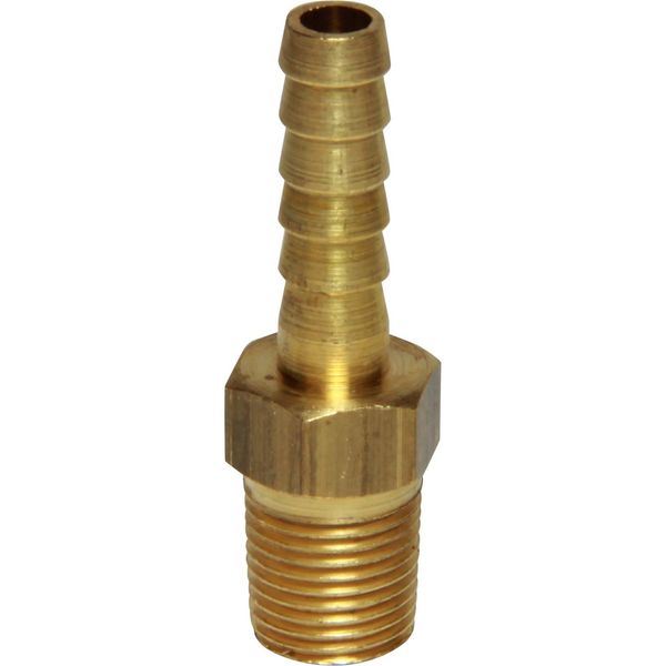 AG Brass Hose Connector 1/8" BSP Taper Male - 3/16" Hose - PROTEUS MARINE STORE