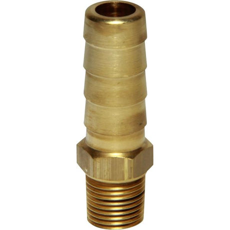 AG Brass Hose Connector 1/8" BSP Taper Male - 3/8" Hose - PROTEUS MARINE STORE