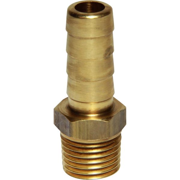 AG Brass Hose Connector 1/4" BSP Taper Male - 3/8" Hose - PROTEUS MARINE STORE