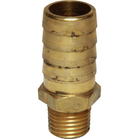 AG Brass Hose Connector 1/4" BSP Taper Male - 5/8" Hose - PROTEUS MARINE STORE