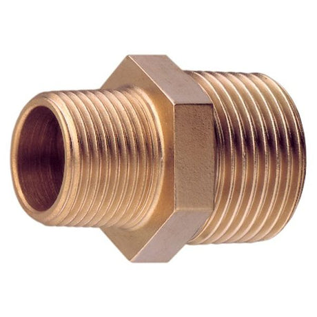 AG Unequal Nipple Bronze 1/2" - 3/8" BSP Taper Male - PROTEUS MARINE STORE