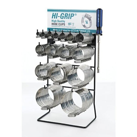 JCS Hi-Grip SS Hose Clip Display Complete (160 Clips) - PROTEUS MARINE STORE