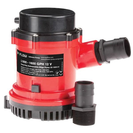 Johnson L1600 Submersible Bilge Pump 12V 1600GPH Heavy Duty (Bulk) - PROTEUS MARINE STORE