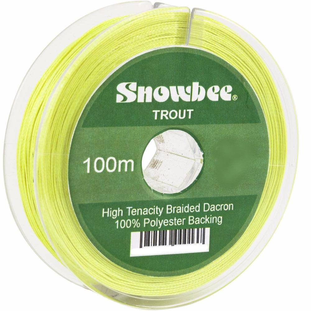 Snowbee Braided Dacron Backing Line - 30lb Yellow 100m - PROTEUS MARINE STORE