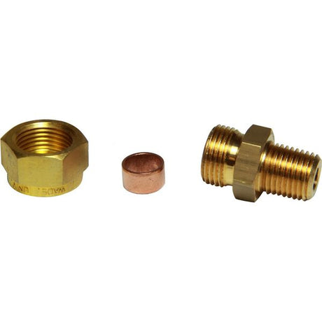 Wade Male Stud Coupling 3/8" x 1/4" NPT - PROTEUS MARINE STORE