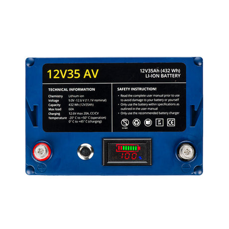 Rebelcell 12V35 AV Li-ion Battery - 12V 35A 432Wh - PROTEUS MARINE STORE