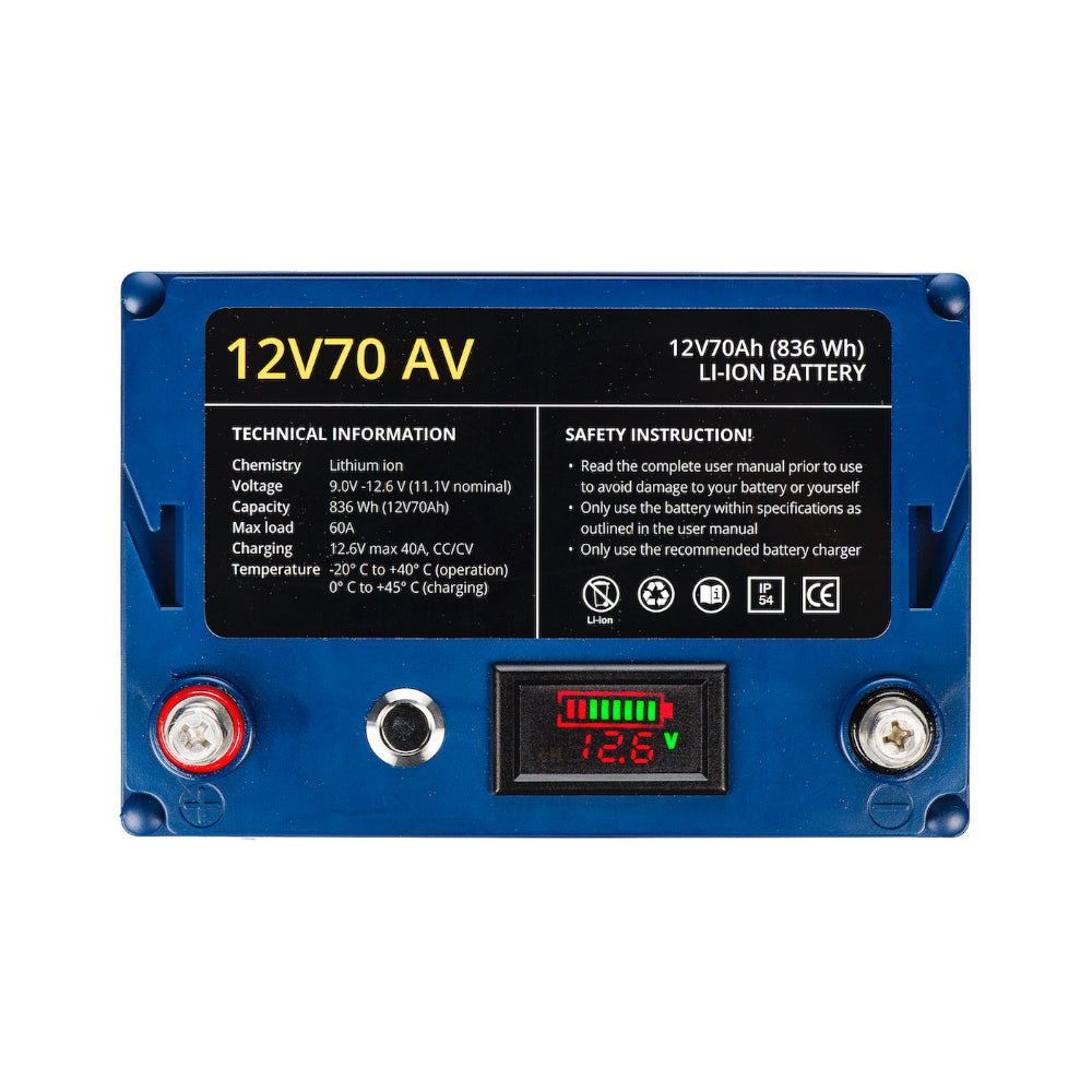 Rebelcell 12V70 AV Li-ion Battery - 12V 70A 836Wh - PROTEUS MARINE STORE