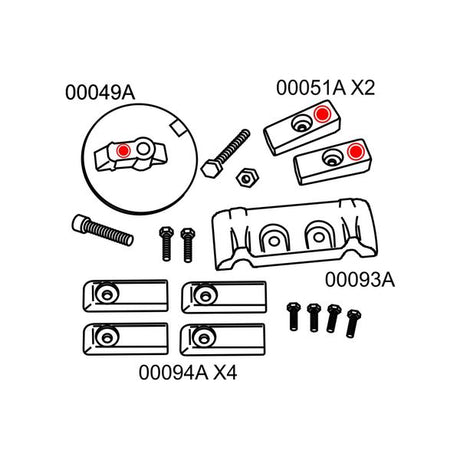 Aluminium Anode Kit Mercury Verado 6 - PROTEUS MARINE STORE