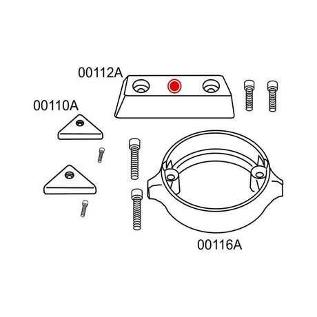 Aluminium Anode Volvo 290 Duo Prop Kit Export - PROTEUS MARINE STORE