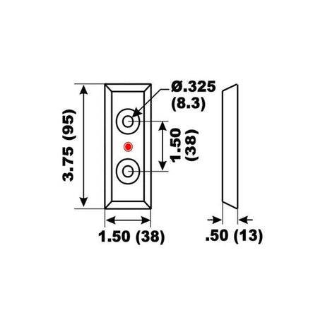 Aluminium Anode Bosler Strainer 95 x 38 x 13mm - PROTEUS MARINE STORE