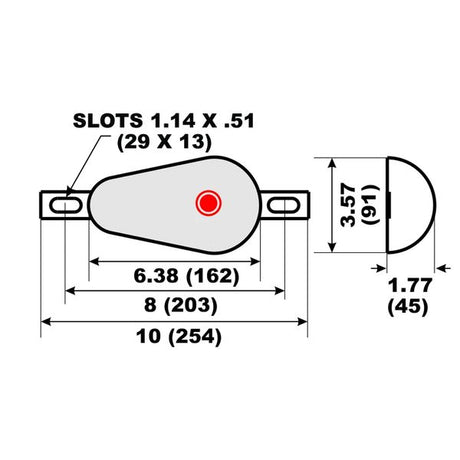 Aluminium Bolt On 77 Pear Anode 0.9kg - PROTEUS MARINE STORE