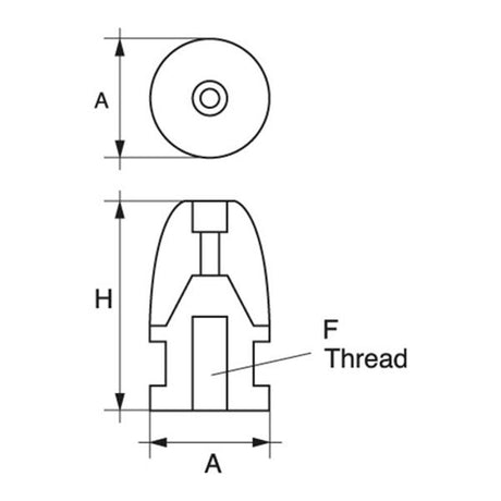 Cone Nut Anode Zinc 3/4" Wide - PROTEUS MARINE STORE
