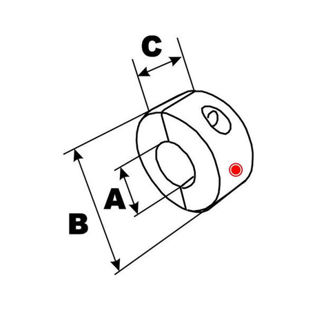 Aluminium Collar Anode 30mm Shaft - PROTEUS MARINE STORE