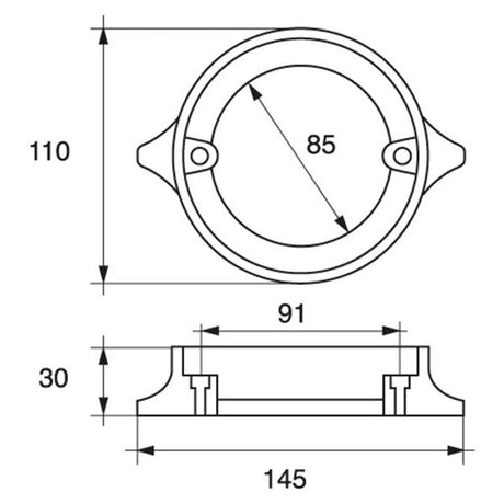 AG Zinc Collar Anode Reduced Depth Volvo DP - PROTEUS MARINE STORE