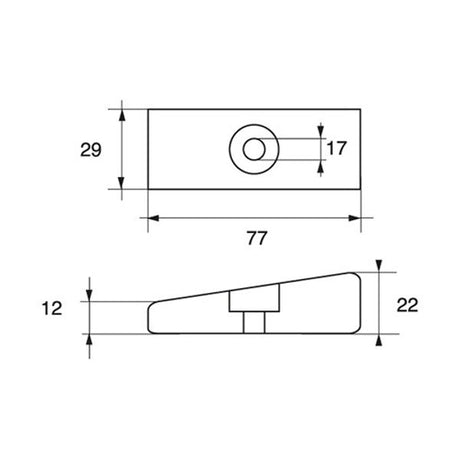 Zinc Engine Plate Anode Mercury 75hp - XR6 - PROTEUS MARINE STORE