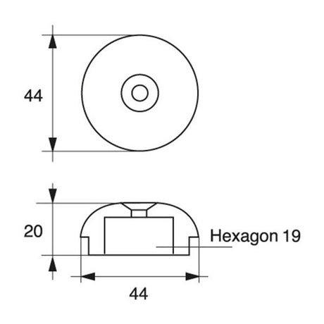 AG Zinc Bow Thruster Anode for Side Power SP55, 75T to 95T Thrusters - PROTEUS MARINE STORE