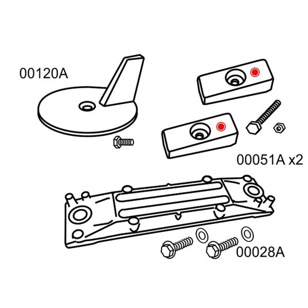 Aluminium Anode Honda Outboard 40-50HP Kit - PROTEUS MARINE STORE