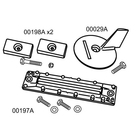 Aluminium Anode Honda Outboard 75-115HP Kit - PROTEUS MARINE STORE