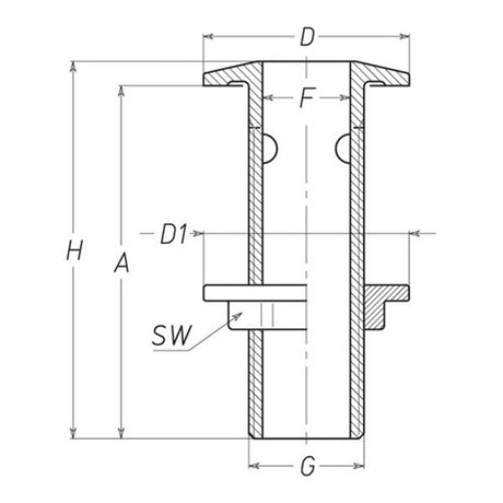 AG Long Skin Fitting Bronze 1-1/4" BSP - PROTEUS MARINE STORE