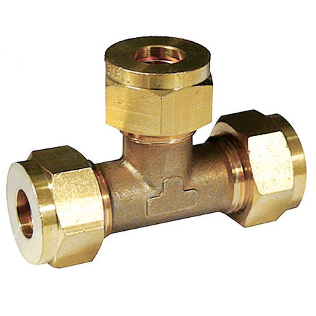 AG Equal Tee Gas Coupling 1/4" Compression - PROTEUS MARINE STORE