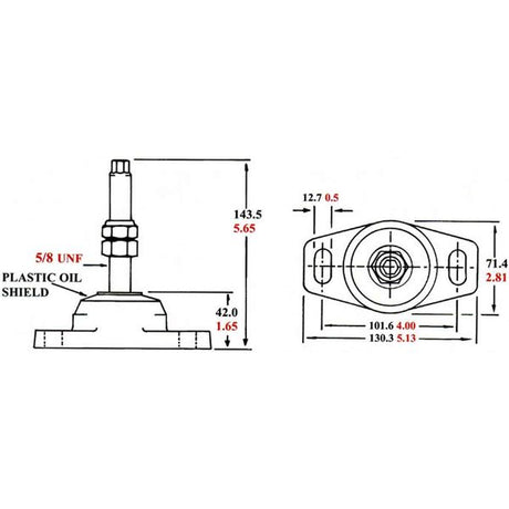 R&D Engine Compression Mount 190 lbs/86kg - PROTEUS MARINE STORE
