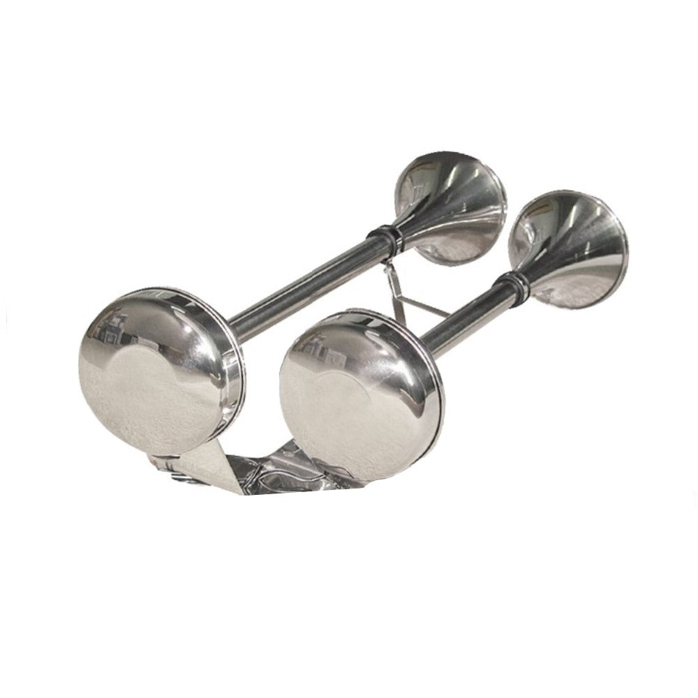 Osculati Double Stainless Steel 12V Diaphragm Horn - 455mm - PROTEUS MARINE STORE