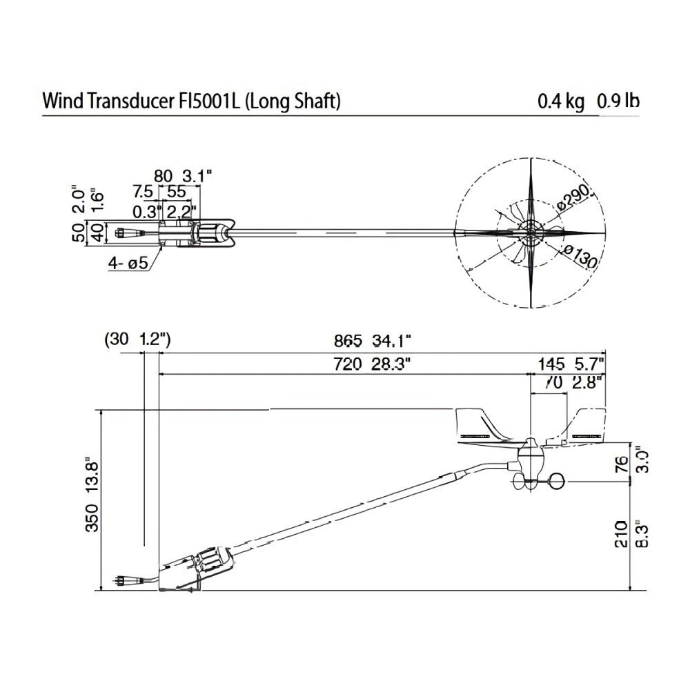 Furuno FI5001L Long Shaft Wind Transducer - PROTEUS MARINE STORE