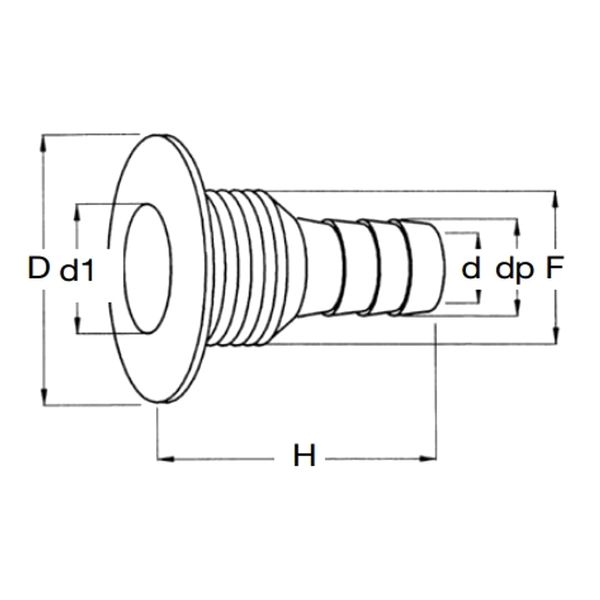 Can Plastic Skin Fitting 3/4" Hose - PROTEUS MARINE STORE