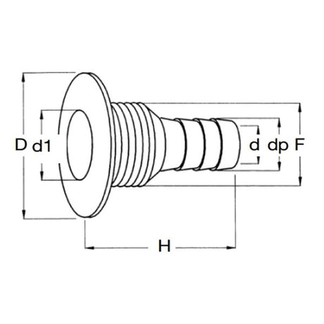 Can Plastic Skin Fitting 3/4" Hose - PROTEUS MARINE STORE