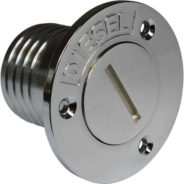 Maestrini Chrome Brass Diesel Deck Filler with Retaining Cap (51mm) - PROTEUS MARINE STORE