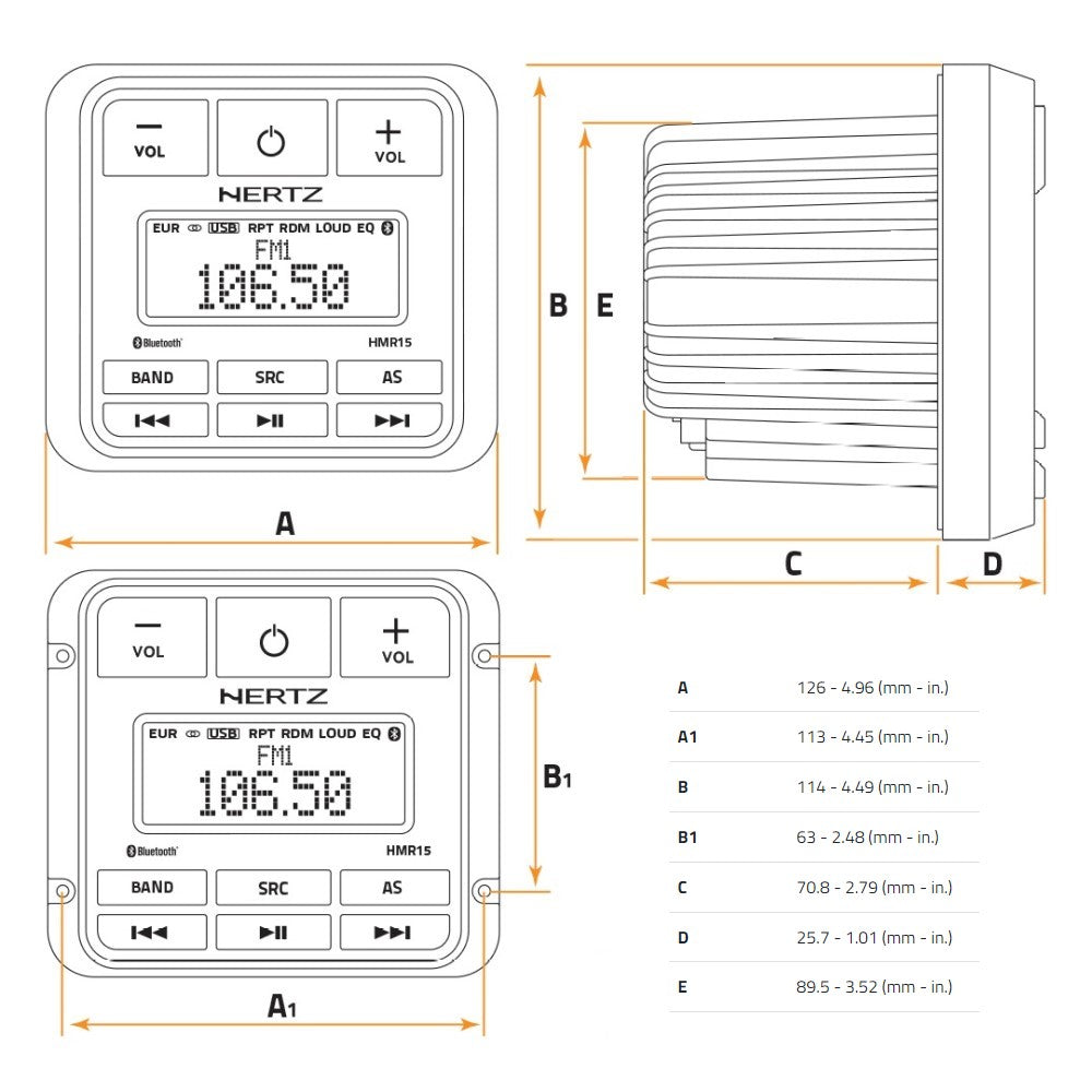 Hertz HMR 15D - DAB+ Digital Media Receiver - PROTEUS MARINE STORE