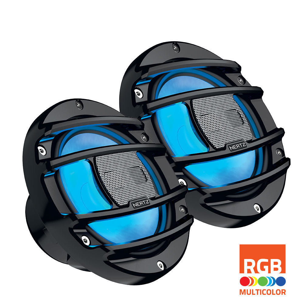 Hertz 150W 6.5" HMX 6.5 S-LD RGB LED IP65 Marine Speakers - Black - PROTEUS MARINE STORE