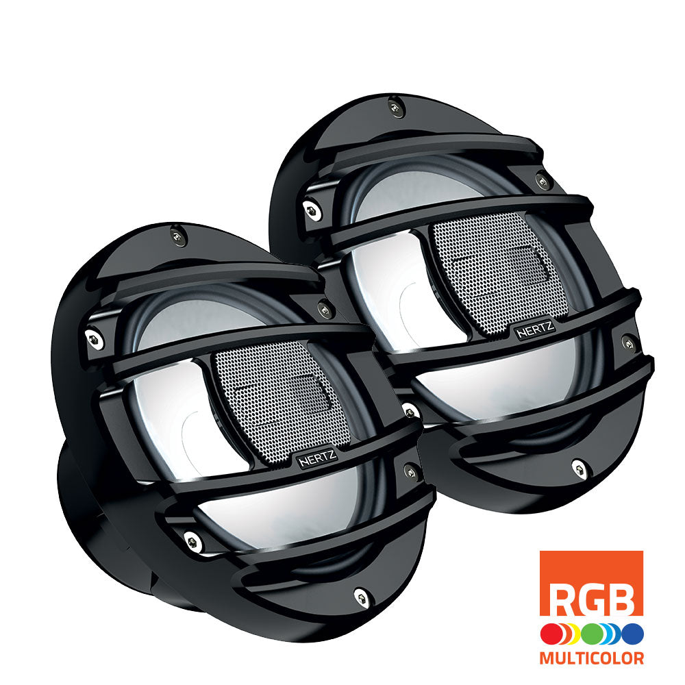 Hertz 150W 6.5" HMX 6.5 S-LD RGB LED IP65 Marine Speakers - Black - PROTEUS MARINE STORE