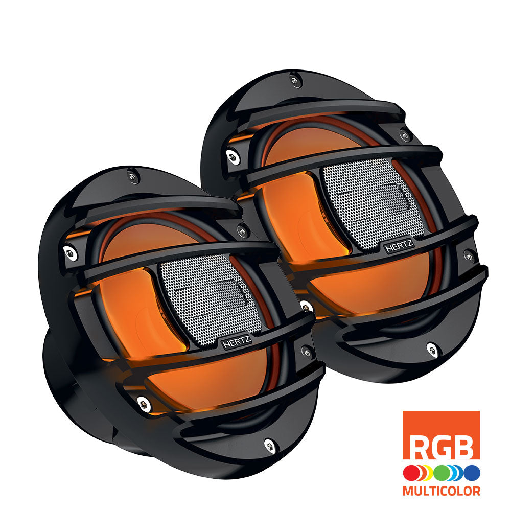 Hertz 150W 6.5" HMX 6.5 S-LD RGB LED IP65 Marine Speakers - Black - PROTEUS MARINE STORE