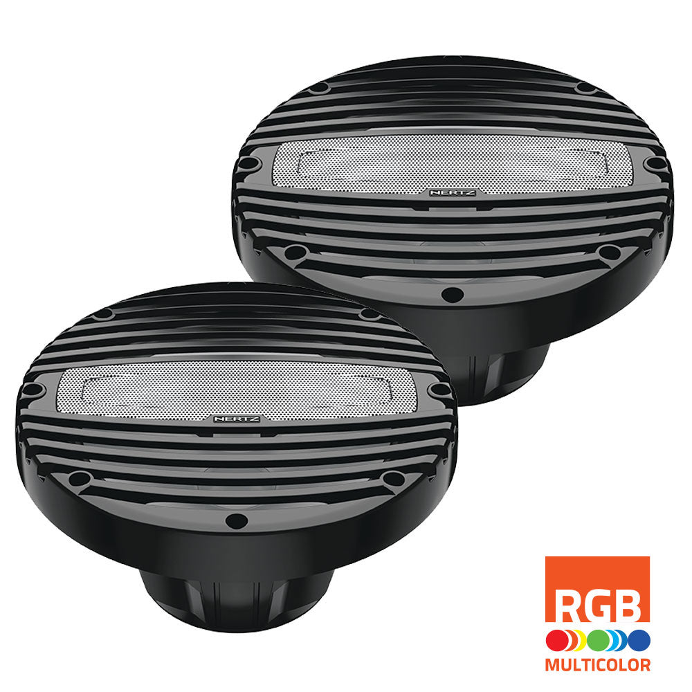 Hertz 200W 8" HMX 8 LD-C RGB LED IP65 Marine Speakers - Black - PROTEUS MARINE STORE