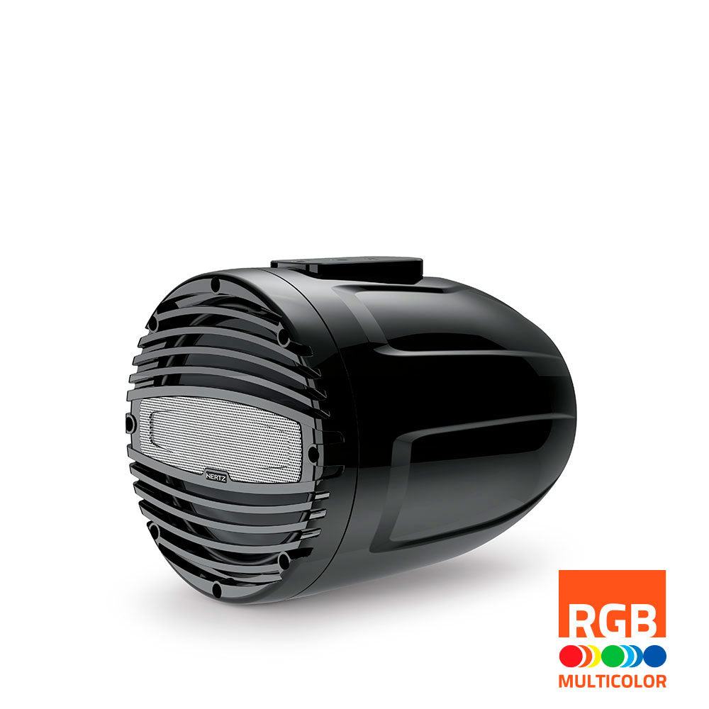Hertz 200W 8" HTX 8 M-FL-C RGB LED IP65 Marine Tower Speaker - Black - PROTEUS MARINE STORE