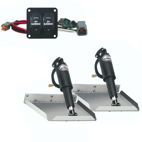 Lenco 12" x 12" Complete Edge Mount Trim Tab Kit (2 Rocker Switch) - PROTEUS MARINE STORE