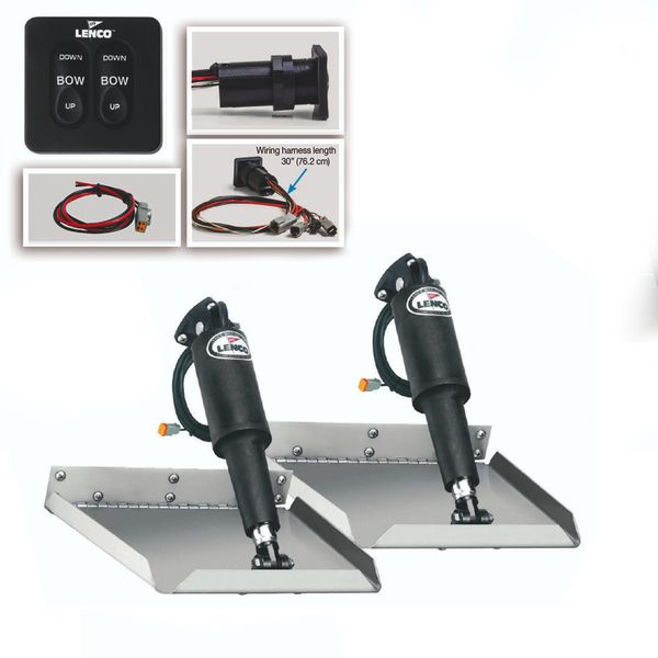 Lenco 12" x 12" Complete Edge Mount Trim Tab Kit (Standard Switch) - PROTEUS MARINE STORE