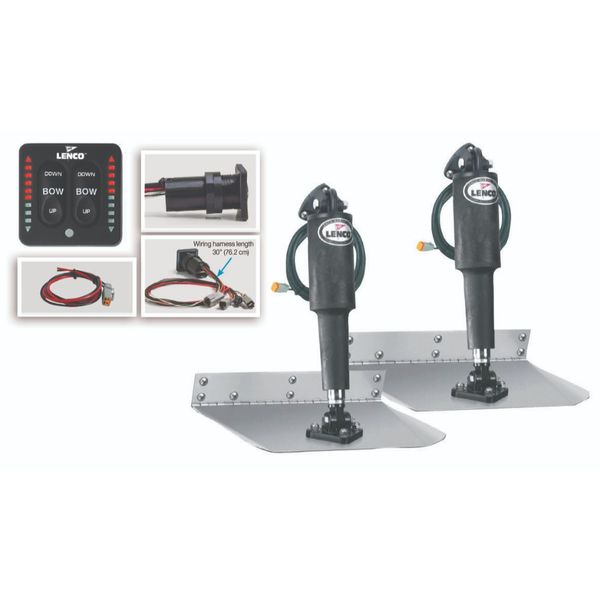 Lenco 9" x 12" Complete Standard Mount Trim Tab Kit (LED Switch) - PROTEUS MARINE STORE